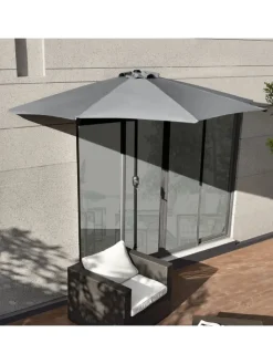 casa.pro Gartenmöbel<Halbschirm Eger in Grau (B)300cm (T)150cm (H)230cm