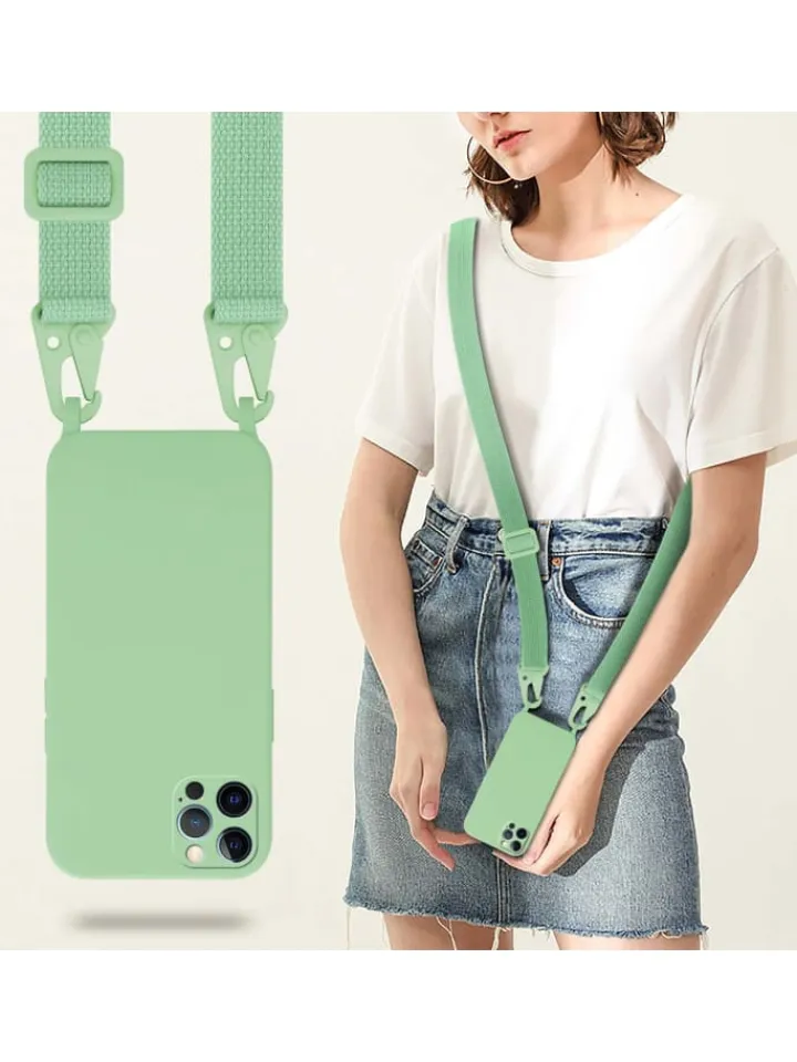 cadorabo Smartphones & Zubehör<Handykette für Apple iPhone 12 / 12 PRO Hülle in LIQUID HELL GRÜN