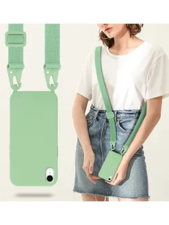 cadorabo Smartphones & Zubehör<Handykette für Apple iPhone XR Hülle in LIQUID HELL GRÜN