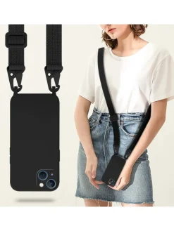 cadorabo Smartphones & Zubehör<Handykette für Apple iPhone 13 Hülle in LIQUID SCHWARZ