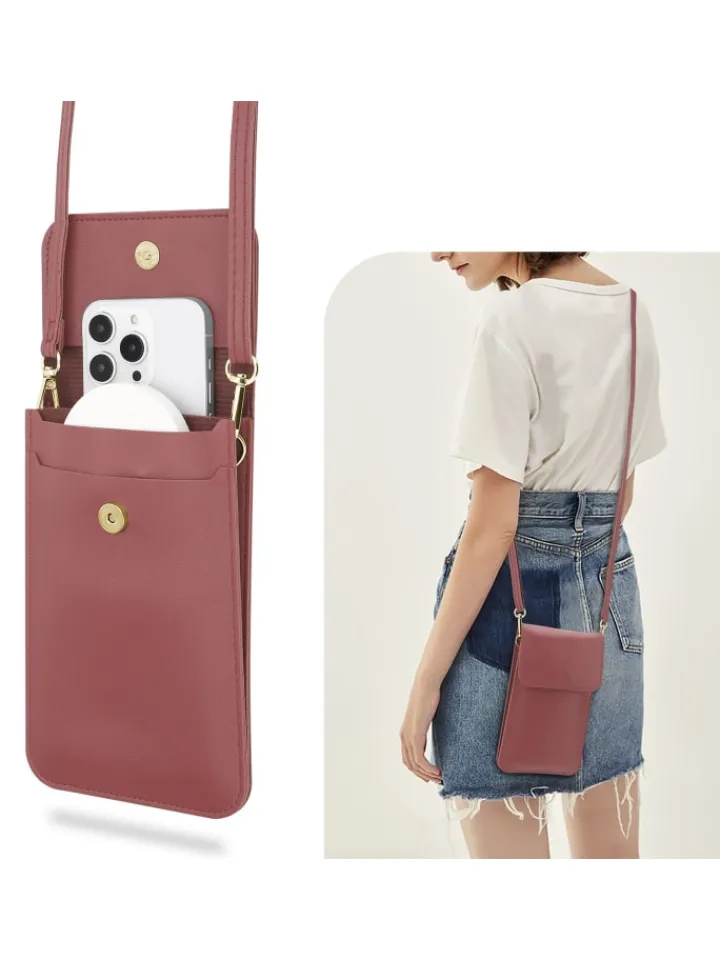 cadorabo Smartphones & Zubehör<Handytasche für Apple iPhone 13 Hülle Umhängetasche in Pink
