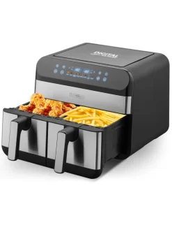 KITCHENCOOK Küchenelektronik<Heißluftfritteuse ''Airflow_9'' in Silber/ Schwarz - (B)44 x (H)37,2 x (T)43 cm