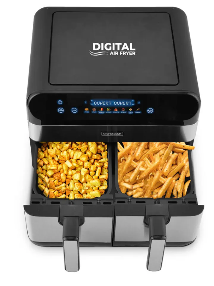 KITCHENCOOK Küchenelektronik<Heißluftfritteuse ''Airflow_9'' in Silber/ Schwarz - (B)44 x (H)37,2 x (T)43 cm
