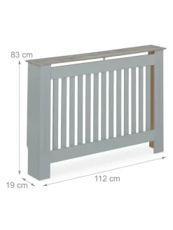 relaxdays Regale & Schränke<Heizkörperverkleidung in Grau - (B)112 x (H)83 x (T)19 cm