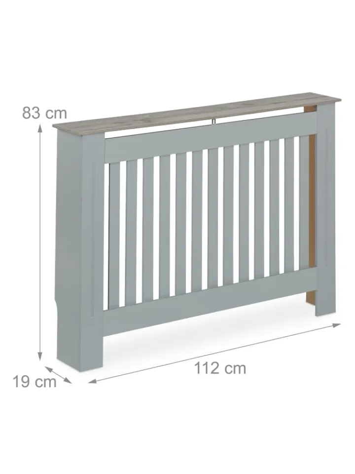 relaxdays Regale & Schränke<Heizkörperverkleidung in Grau - (B)112 x (H)83 x (T)19 cm