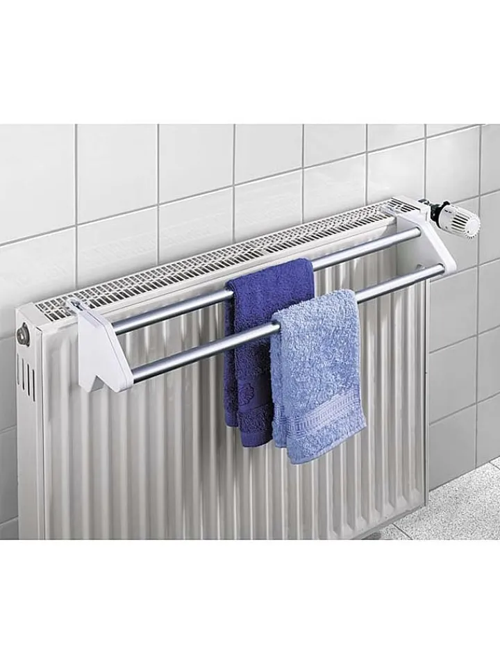 Wenko Wäschekörbe & -Ständer<Heizkörper-Wäschetrockner "Twin" in Weiß - (B)57 x (T)13 cm