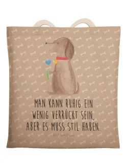 Mr. & Mrs. Panda Einkaufstaschen & -Trolleys<Henkeltasche Hund Blume mit Spruch in Hundeglück