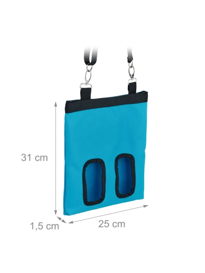 relaxdays Kleintiere<Heutasche in Blau/ Schwarz - (B)25 x (H)31 cm
