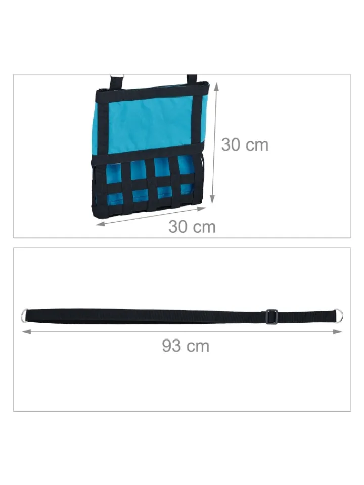 relaxdays Kleintiere<Heutasche in Blau/ Schwarz - (B)30 x (H)30 cm