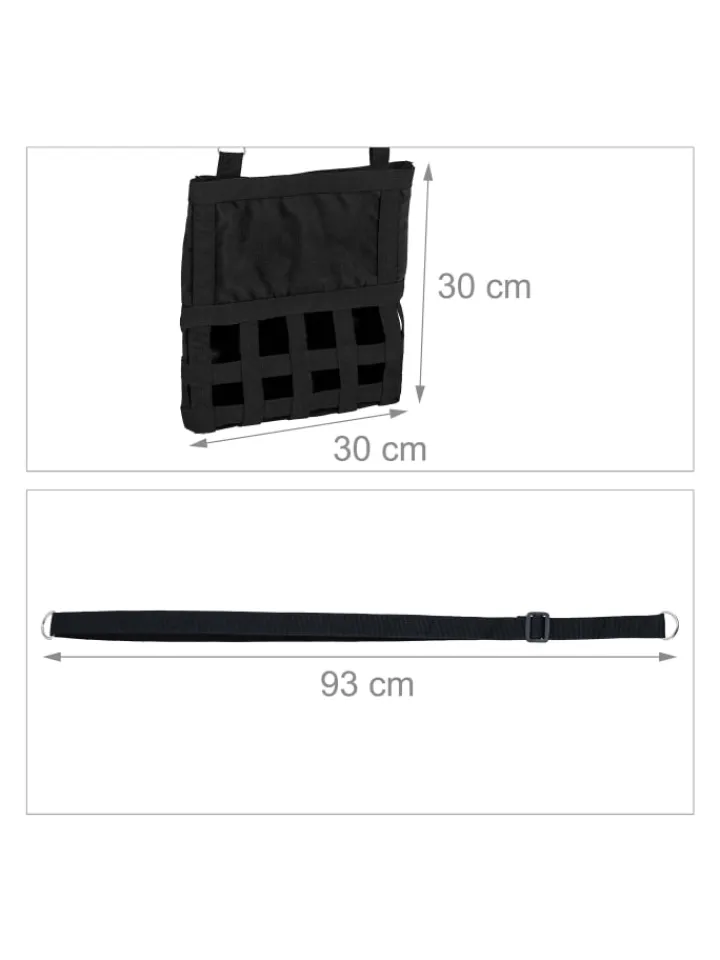 relaxdays Kleintiere<Heutasche in Schwarz - (B)30 x (H)30 cm