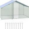 COSTWAY Vögel<Hühnerstall Winterfest 300x170x190cm in Silber