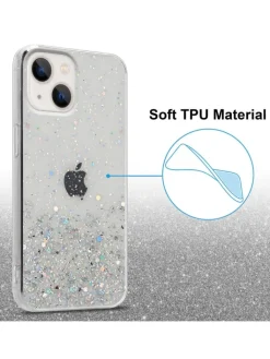 cadorabo Smartphones & Zubehör<Hülle für Apple iPhone 13 MINI Glitter in Transparent mit Glitter