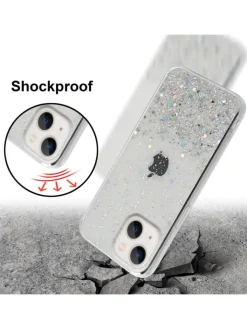 cadorabo Smartphones & Zubehör<Hülle für Apple iPhone 13 MINI Glitter in Transparent mit Glitter