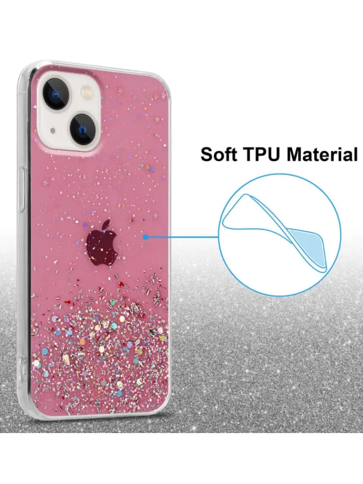 cadorabo Smartphones & Zubehör<Hülle für Apple iPhone 13 MINI Glitter in Rosa mit Glitter