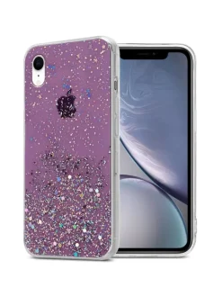 cadorabo Smartphones & Zubehör<Hülle für Apple iPhone XR Glitter in Lila mit Glitter