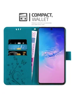 cadorabo Smartphones & Zubehör<Hülle für Samsung Galaxy A91 / S10 LITE / M80s in FLORAL BLAU