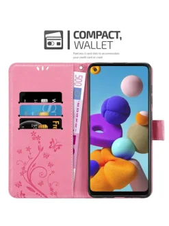 cadorabo Smartphones & Zubehör<Hülle für Samsung Galaxy A21s Blumen Design in FLORAL ROSA