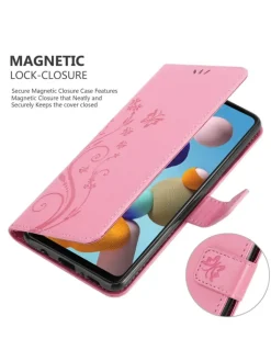 cadorabo Smartphones & Zubehör<Hülle für Samsung Galaxy A21s Blumen Design in FLORAL ROSA