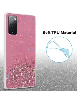 cadorabo Smartphones & Zubehör<Hülle für Samsung Galaxy S20 FE Glitter in Rosa mit Glitter