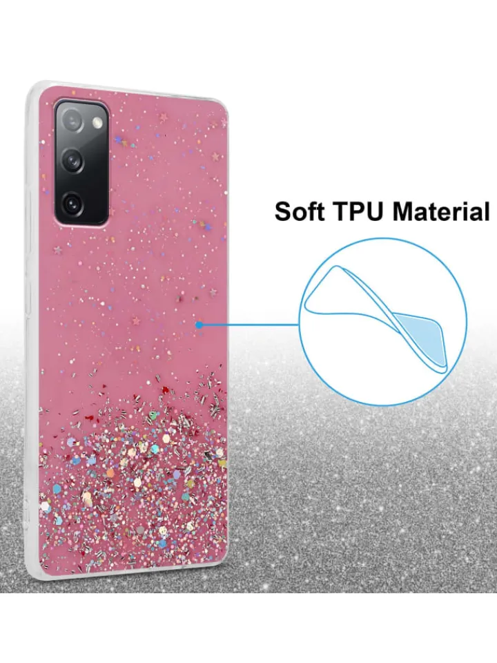 cadorabo Smartphones & Zubehör<Hülle für Samsung Galaxy S20 FE Glitter in Rosa mit Glitter