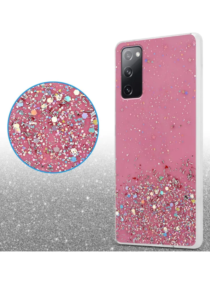 cadorabo Smartphones & Zubehör<Hülle für Samsung Galaxy S20 FE Glitter in Rosa mit Glitter