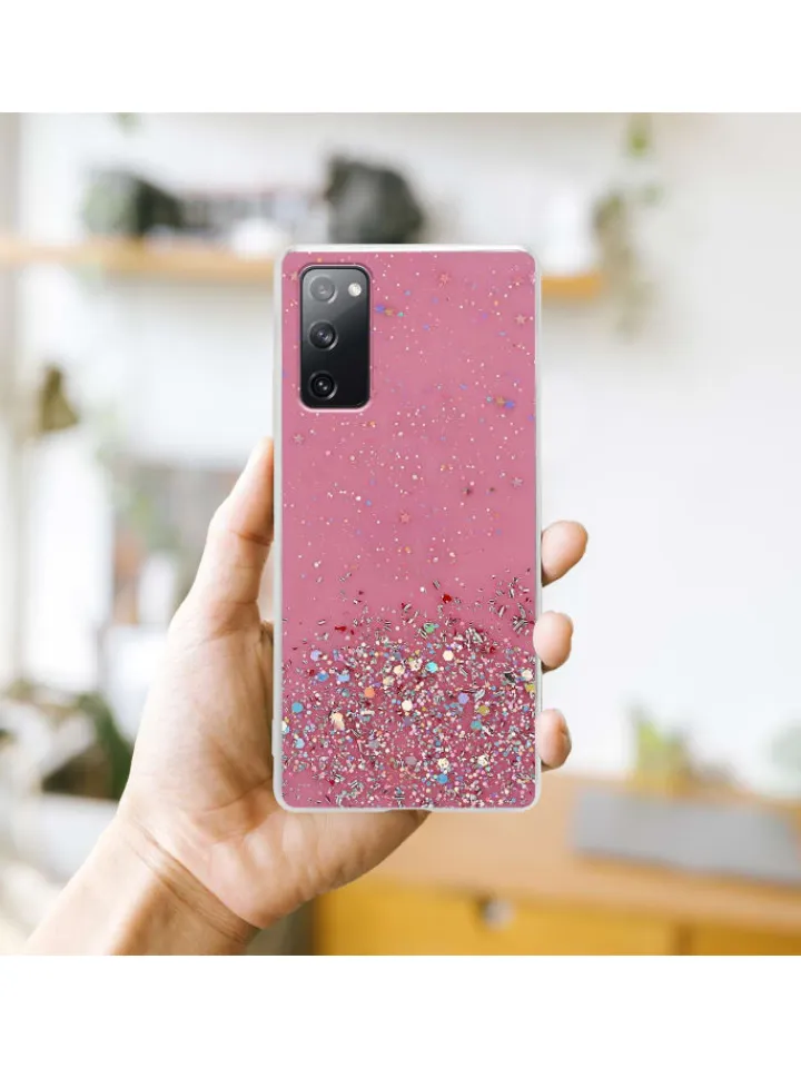 cadorabo Smartphones & Zubehör<Hülle für Samsung Galaxy S20 FE Glitter in Rosa mit Glitter