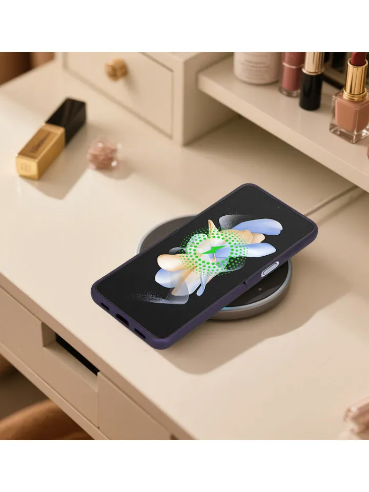 cadorabo Smartphones & Zubehör<Hülle für Samsung Galaxy Z FLIP 4 Glitzer Schutzhülle in Lila