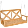 COSTWAY Gartenmöbel<Hängebank 2-Sitzer in Beige