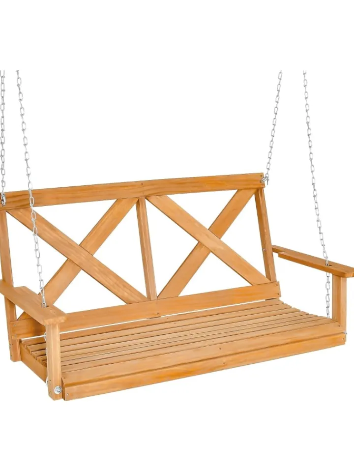 COSTWAY Gartenmöbel<Hängebank 2-Sitzer in Beige