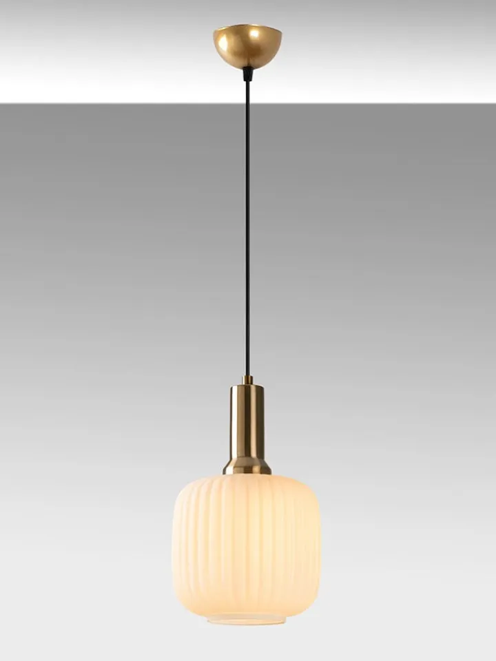 Opviq Decken- & Hängeleuchten<Hängeleuchte "Asker" in Weiß/ Gold - (H)118 x Ø 20 cm