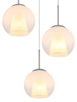 Globo lighting Decken- & Hängeleuchten<Hängeleuchte ''Barry'' in Silber - (H)120 x Ø 45 cm