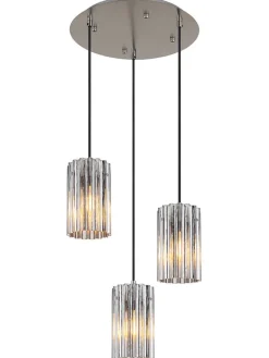 Globo lighting Decken- & Hängeleuchten<Hängeleuchte ''Cayden'' in Silber - (H)120 x Ø 38,5 cm