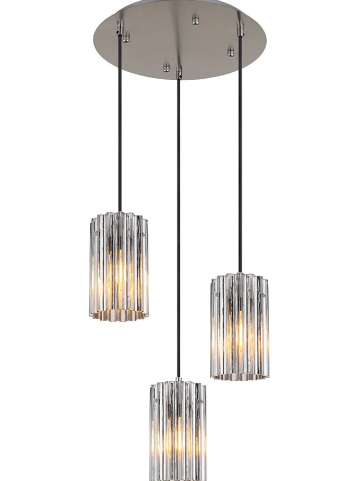 Globo lighting Decken- & Hängeleuchten<Hängeleuchte ''Cayden'' in Silber - (H)120 x Ø 38,5 cm