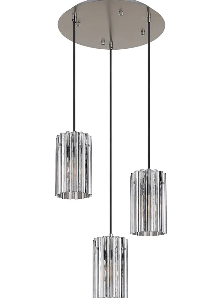 Globo lighting Decken- & Hängeleuchten<Hängeleuchte ''Cayden'' in Silber - (H)120 x Ø 38,5 cm