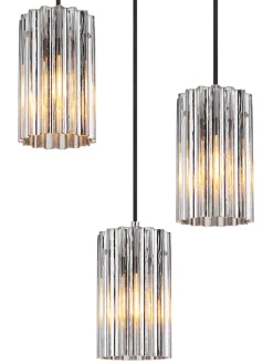 Globo lighting Decken- & Hängeleuchten<Hängeleuchte ''Cayden'' in Silber - (H)120 x Ø 38,5 cm