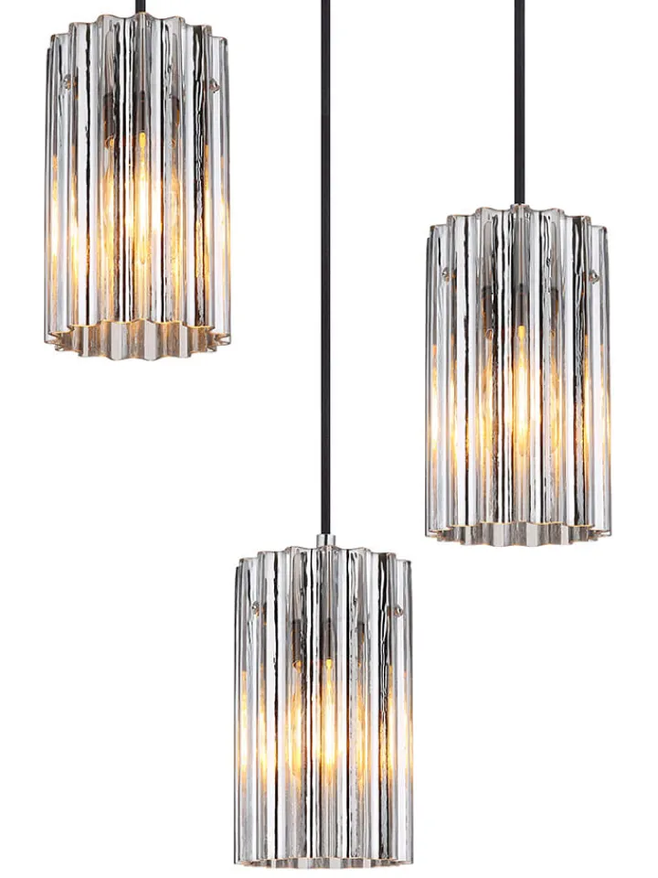 Globo lighting Decken- & Hängeleuchten<Hängeleuchte ''Cayden'' in Silber - (H)120 x Ø 38,5 cm