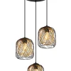 Globo lighting Decken- & Hängeleuchten<Hängeleuchte "Dichti" in Schwarz/ Gold - (H)150 x Ø 39,4 cm