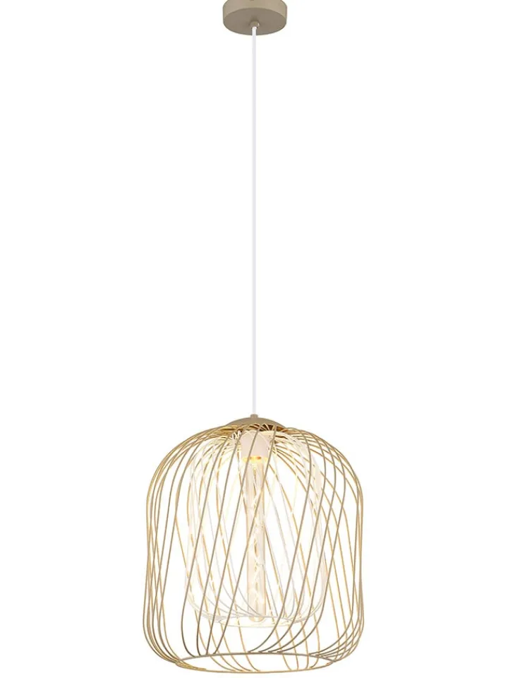 Globo lighting Decken- & Hängeleuchten<Hängeleuchte "Dichti" in Weiß/ Beige - (H)150 x Ø 35 cm