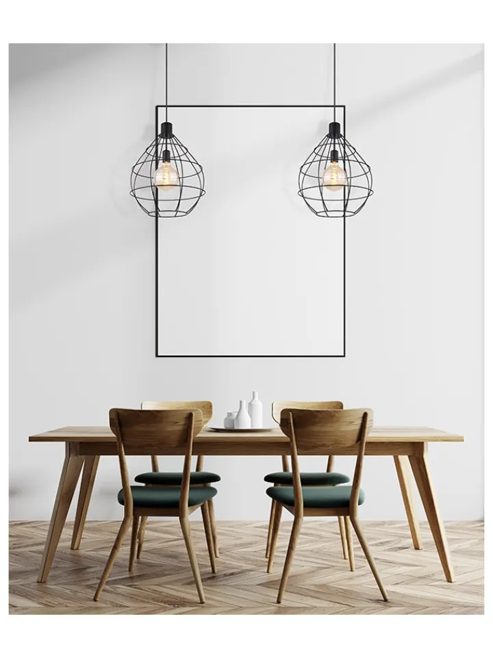 Globo lighting Decken- & Hängeleuchten<Hängeleuchte "Edwin" in Schwarz - (H)120 x Ø 37 cm