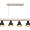Globo lighting Decken- & Hängeleuchten<Hängeleuchte "Günter" in Hellbraun/ Schwarz - (B)14 x (H)85 cm