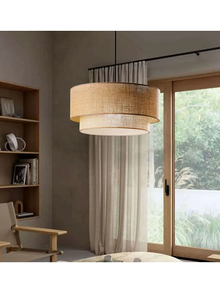ABERTO DESIGN Decken- & Hängeleuchten<Hängeleuchte in Beige - (H)80 x Ø 30 cm