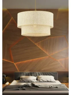 ABERTO DESIGN Decken- & Hängeleuchten<Hängeleuchte in Creme/ Gold - Ø 30 cm