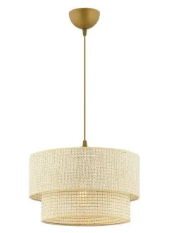 ABERTO DESIGN Decken- & Hängeleuchten<Hängeleuchte in Creme/ Gold - Ø 30 cm