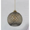 Opviq Decken- & Hängeleuchten<Hängeleuchte in Gold/ Schwarz - (B)22 x (H)54 x (T)20 cm