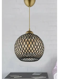 Opviq Decken- & Hängeleuchten<Hängeleuchte in Gold/ Schwarz - (B)22 x (H)54 x (T)20 cm