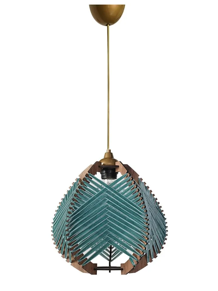 Opviq Decken- & Hängeleuchten<Hängeleuchte in Grün - (H)70 x Ø 25 cm