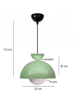 ABERTO DESIGN Decken- & Hängeleuchten<Hängeleuchte in Grün - (H)15 x Ø 25 cm