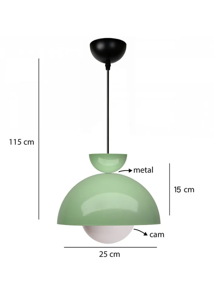 ABERTO DESIGN Decken- & Hängeleuchten<Hängeleuchte in Grün - (H)15 x Ø 25 cm