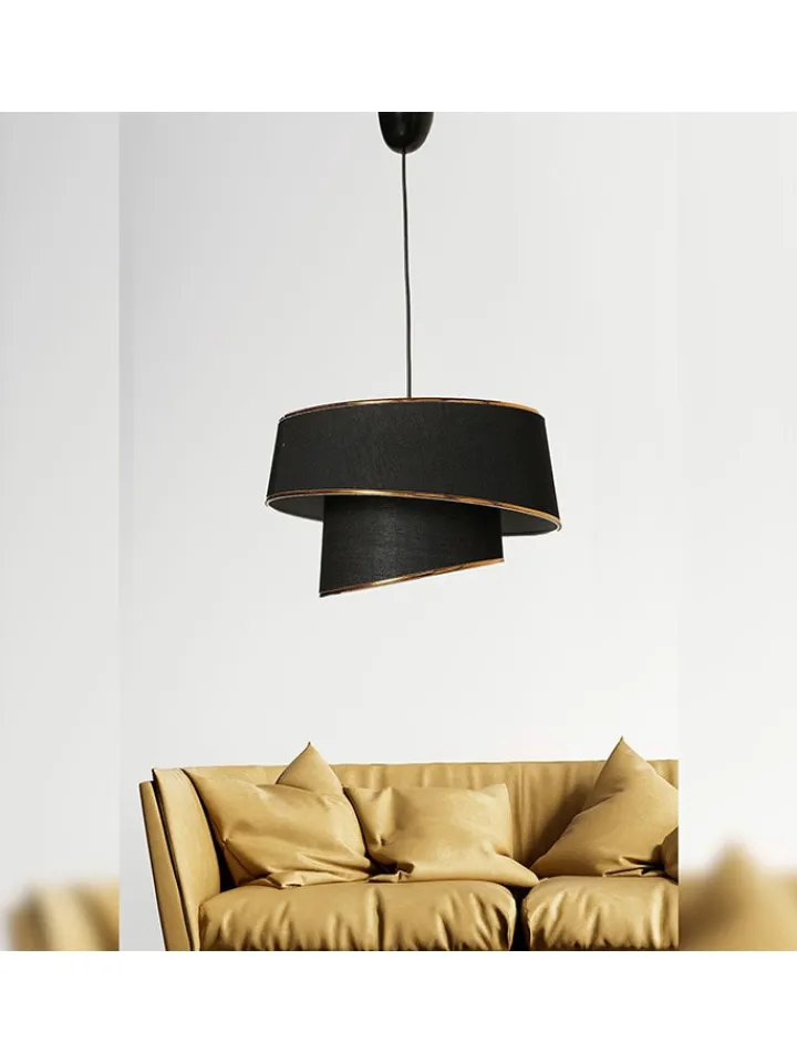 WellHome Decken- & Hängeleuchten<Hängeleuchte in Schwarz - (B)32 x (H)70 cm
