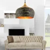ABERTO DESIGN Decken- & Hängeleuchten<Hängeleuchte in Schwarz/ Gold - Ø 30 cm